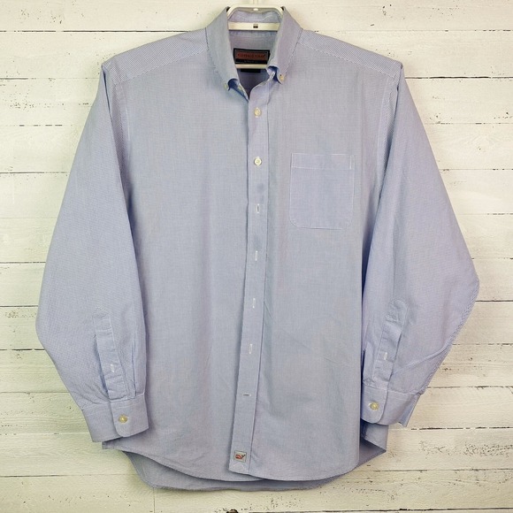 Vineyard Vines Other - Vineyard Vines Mens Shirts Large L/S Blue White Check Murray Shirt 100% Cotton